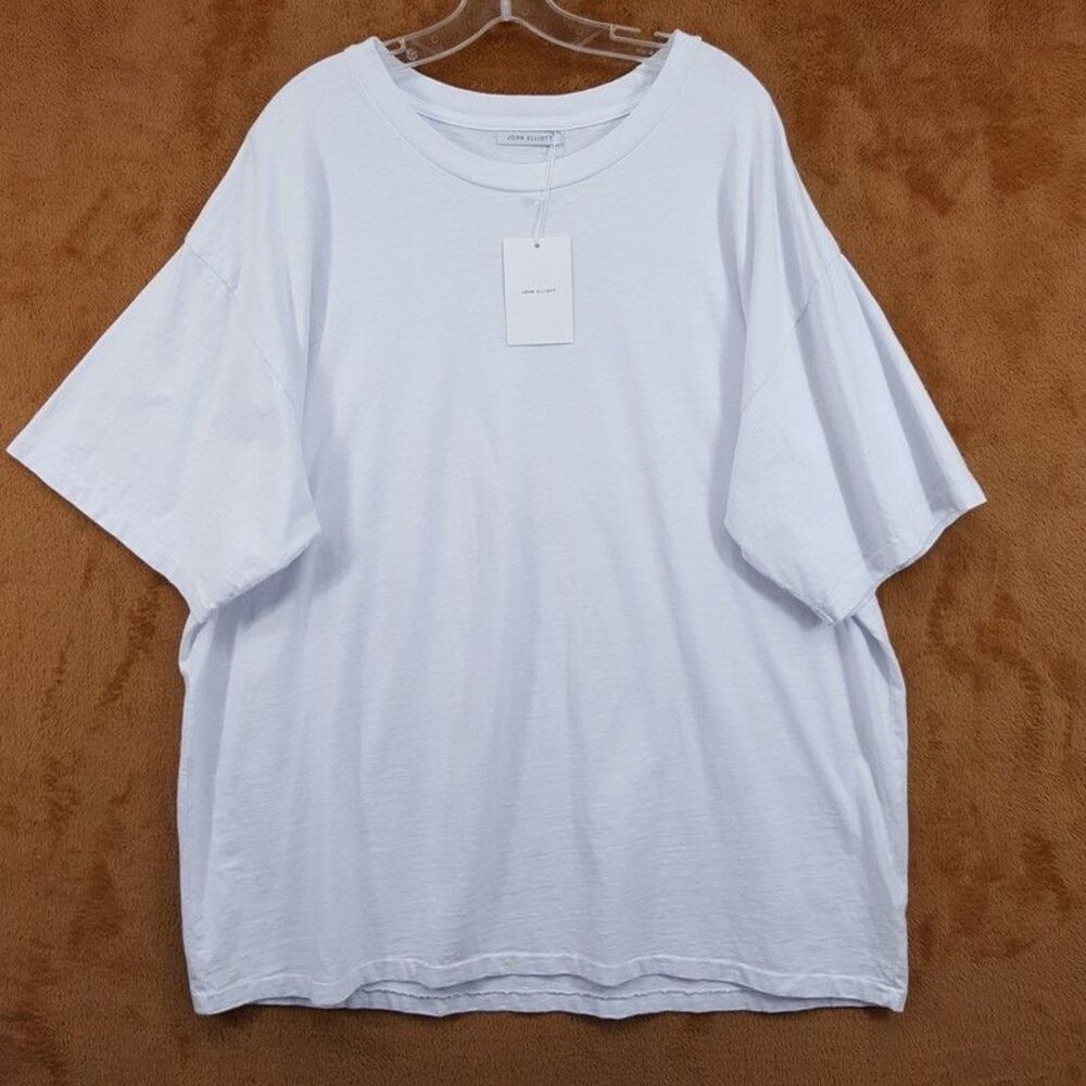 JOHN ELLIOTT Shirt Mens Size 6 XXXL White Pullover Crew University Tee T-Shirt